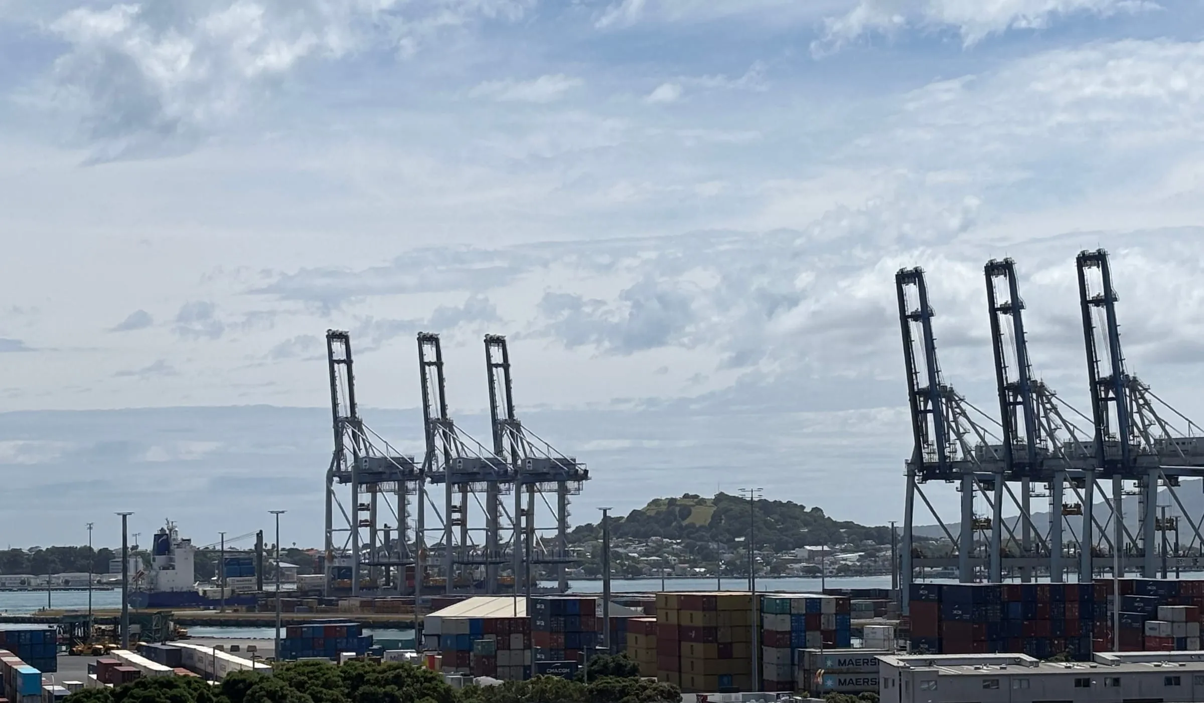Container cranes at a port